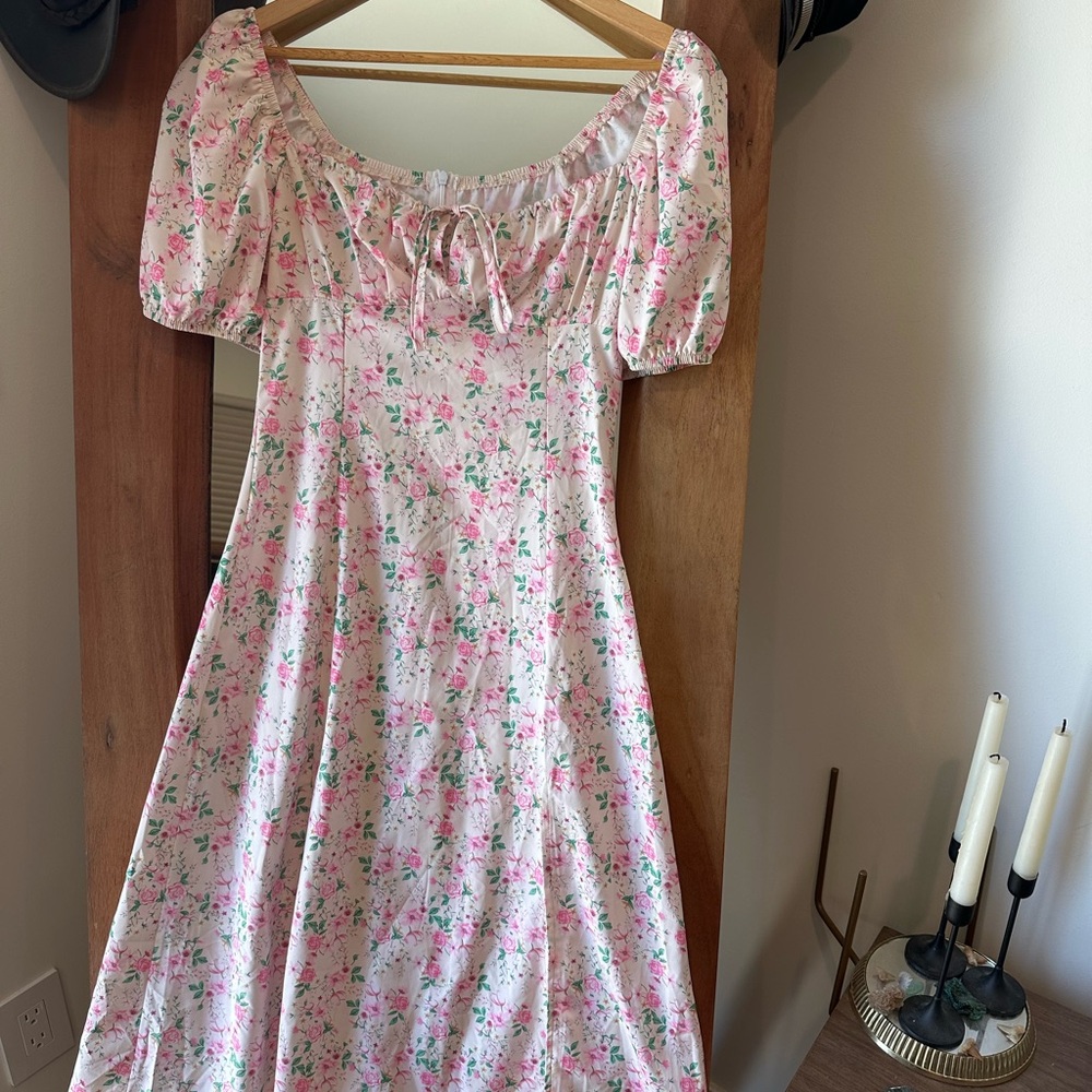 Floral Pink Midi Dress
